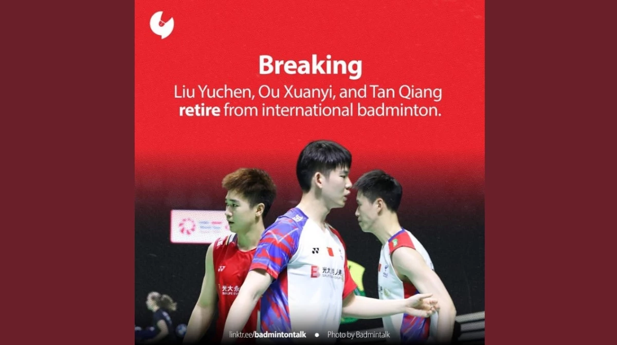 3 Pebulu Tangkis China Resmi Pensiun . (Sumber Gambar: Screenshot via @BadmintonTalk/Canva)