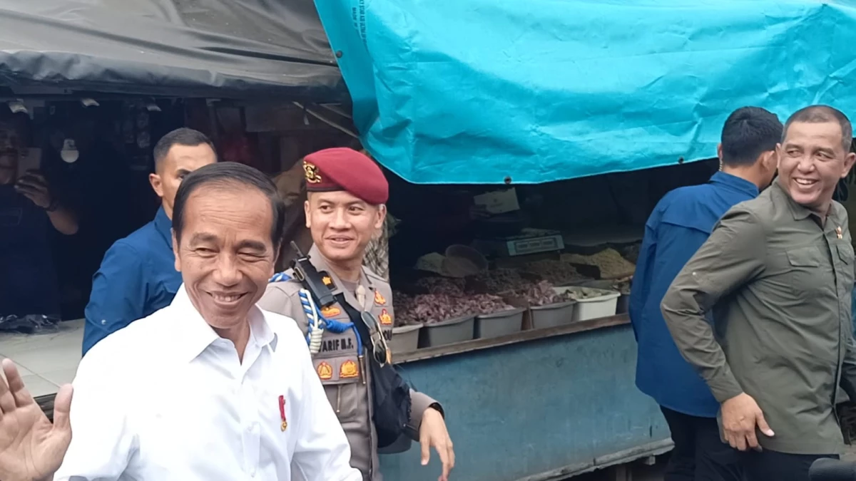 Presiden Jokowi Cek Langsung Harga Bahan Pokok di Pasar Baru Karawang