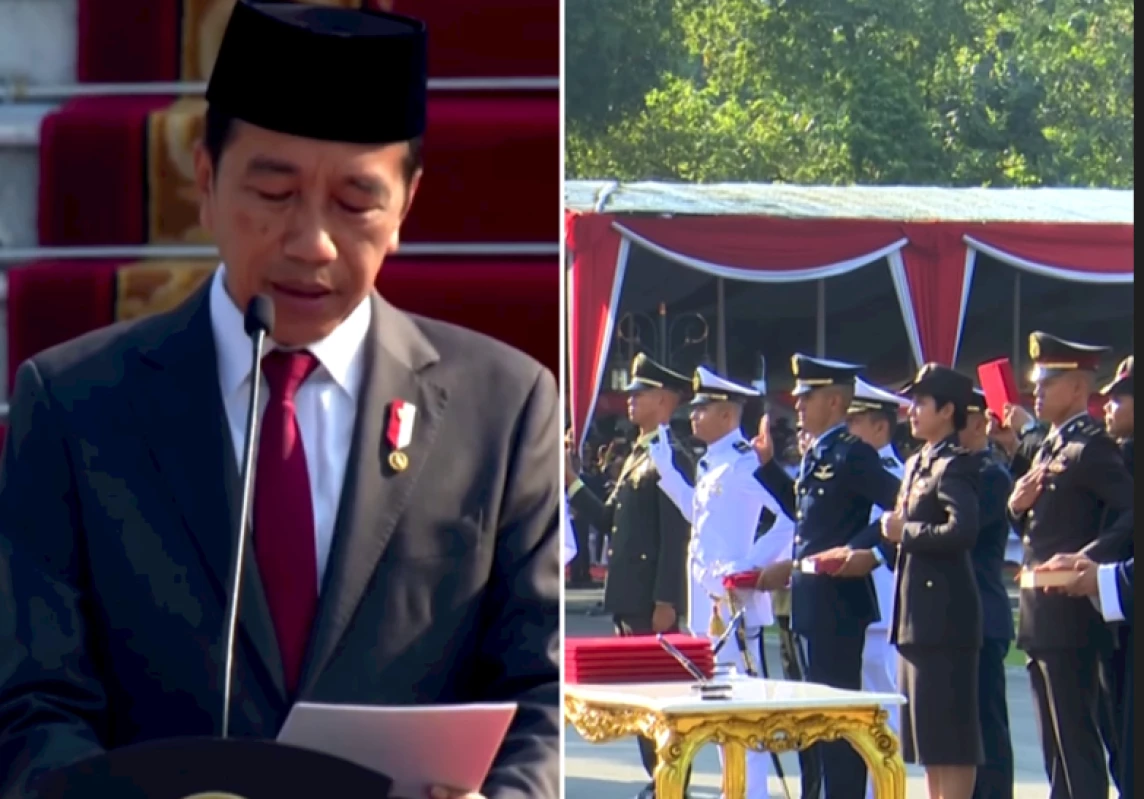 Presiden Jokowi Lantik 906 Perwira Remaja TNI dan Polri dalam Praspa 2024