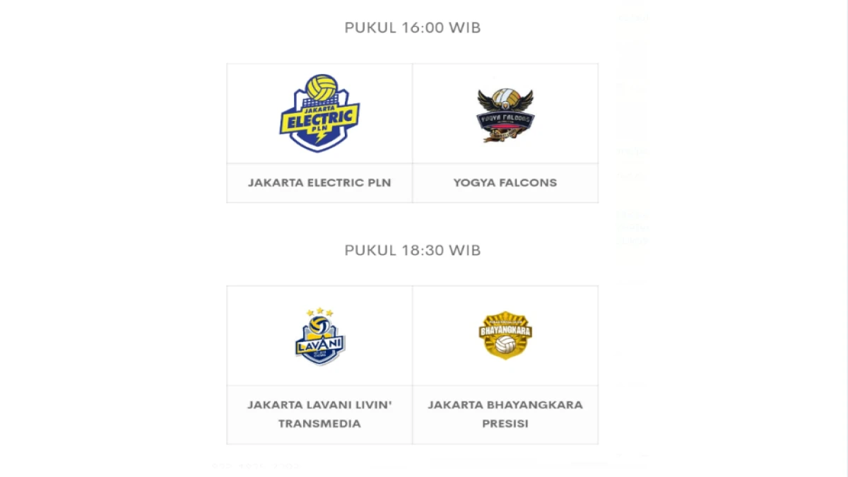 Jadwal Resmi Proliga 2025 Hari ini, Bersiap Menyaksikan Laga Menarik dari Tim Jagoanmu!