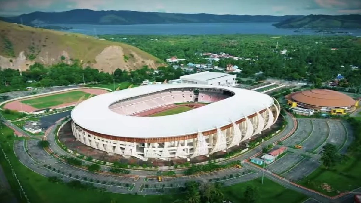 Stadion Lukas Enembe di Jayapura, Papua, akan menggelar laga PSBS Biak vs Persib Bandung dalam laga pekan ke-18 Liga 1 2024-2025, Sabtu (11/1/2025). (Tangkapan Layar Video Instagram PSBS Biak Ofisial)