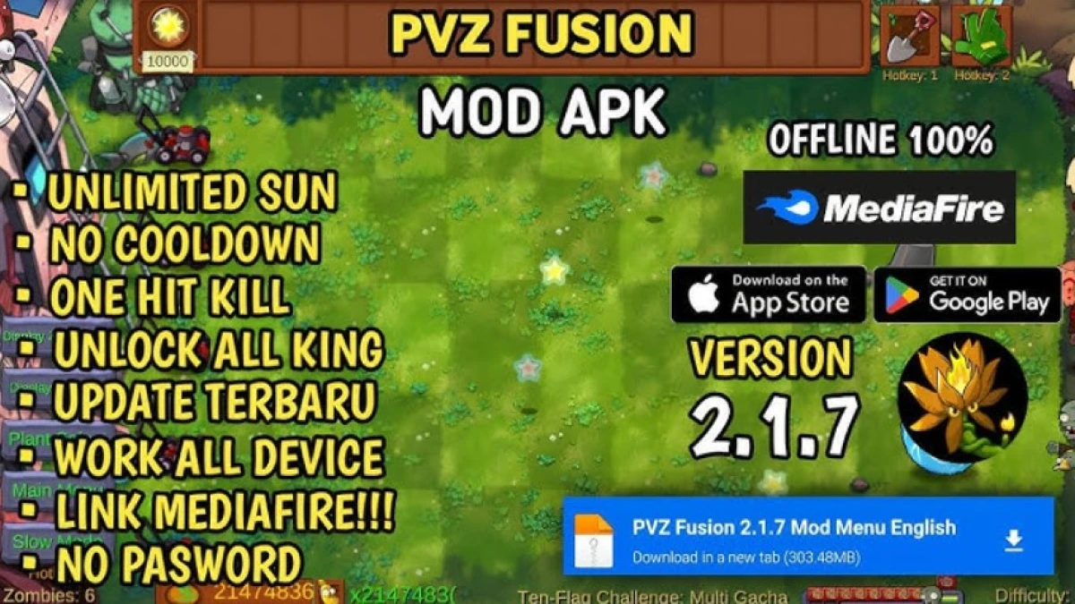 Download PVZ Fusion 2.1.7 Mod Menu Terbaru 2025