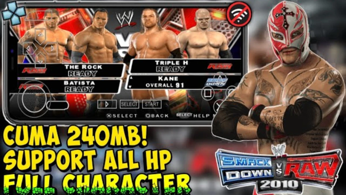 Hp Kentang Mau Main Game? Nih Game SmackDown vs Raw 2010 PPSSPP Full Unlock Karakter