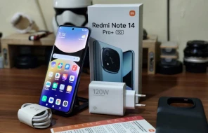 Xiaomi resmi merilis Redmi Note 14 series di Indonesia. Redmi Note 14 Pro Plus 5G menjadi varian tertinggi. Ponsel ini memiliki kamera 200 MP. Foto : (KOMPAS.com/YUDHA PRATOMO)